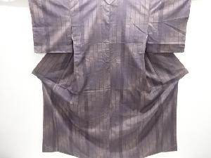 未使用品　縞織り出し手織り節紬着物